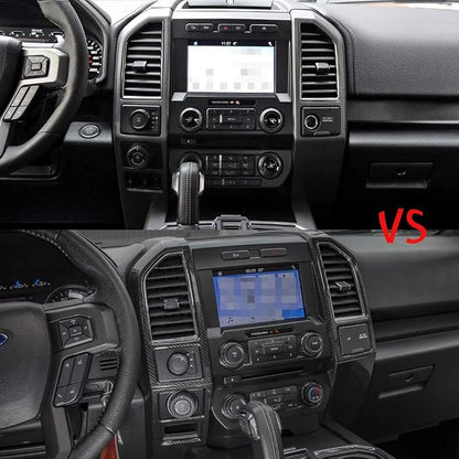 Keptrim for F150 ABS Carbon Fiber Central Console Air Conditioner Panel Trim for 2015 2016 2017 2018 2019 2020 Ford F150, 5pcs