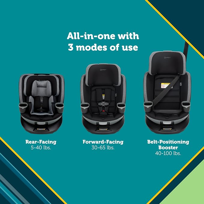 Safety 1st Turn and Go 360 DLX 360 Car Seat, Rotating All-in-One Convertible Car Seat, Sand Bucket