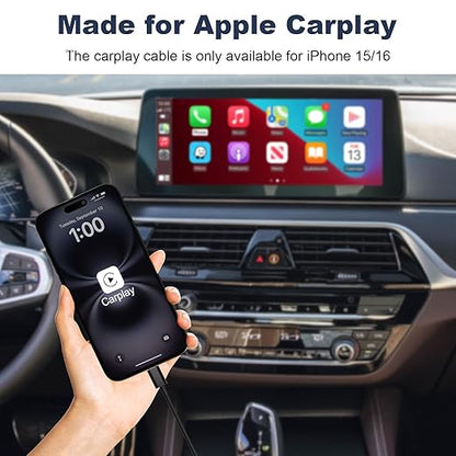 Cveael Car Carplay Cable for iPhone 17 16 15 Pro Max Air 16 15 Plus, 6FT USB A to USB C Cord for iPad 10th Gen Pro Air 5th 4th Mini 6th Gen, Car Charging Cable(Black)