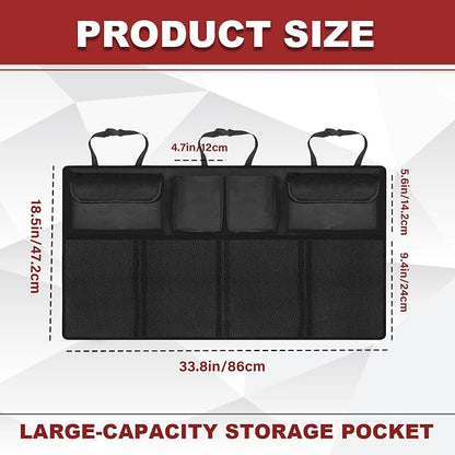 Trunk Organizer with 8 Storage Pockets, Large Capacity Car Storage Bag, Automotive Interior Cargo Organization Storage Bag Accessories, Universal for SUV, Truck, Van