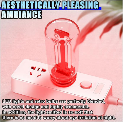 USB LED Car Interior Atmosphere Light, Portable Mini Ambient Light Retro Car Lamps, Plug-in USB Touch Control LED Night Light Auto Interface Charging Lamp for Cars Hallway Bedroom (Red)