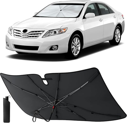 EcoNour Umbrella Windshield Sunshade for Toyota Camry 2007 2008 2009 2010 2011 | Front Windshield Sun Shade UV Heat Blocker | Foldable Reflective Car Sun Visor Interior Cooling Accessories