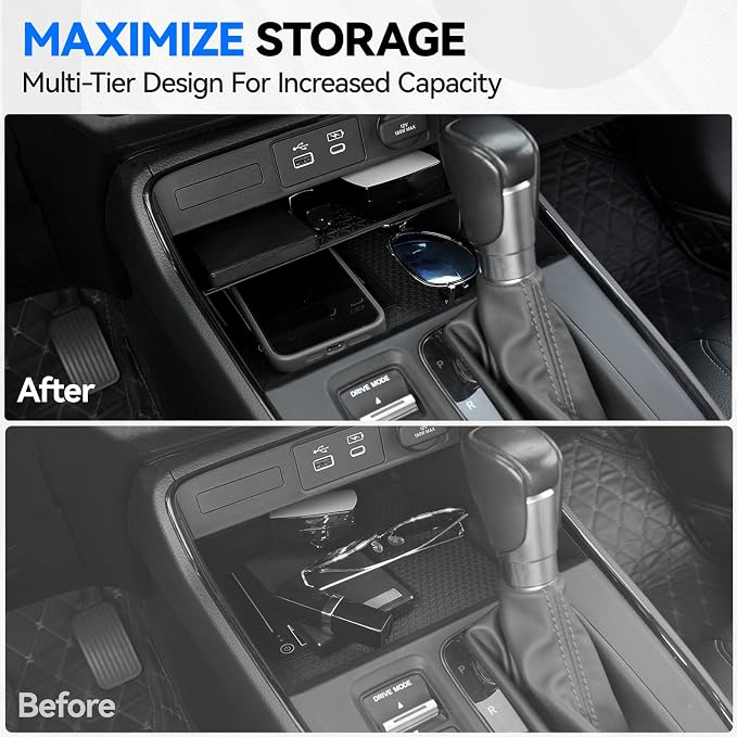 5PCS Center Console Organizer Tray for 2026 2025 2024 2023 Honda CRV Accessories, Armrest Storage Box and Drawer, Armrest Hidden Storage Box, Dashboard Organizer Tray and Cup Holder for Honda CR-V