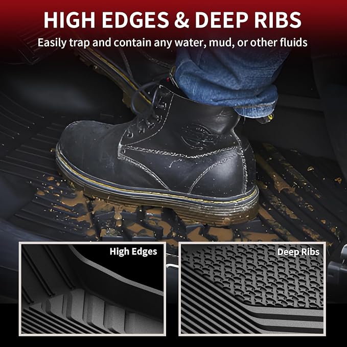 LASFIT Floor Mats Fit for Subaru Forester 2024 2023 2022 2021 2020 2019 | All Weather TPE Custom Fit Easy Clean Durable No-curling Floor liners for Subaru Forester 2019-2024 1st & 2nd Row Car Mats
