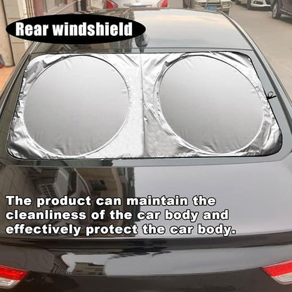 Car Windshield Sun Shade, Cool Reflective Sun Blocker, Foldable Car Front Window Covers, Sun Protection Automotive Glass Shade for Comfortable Driving for Universal Car SUV Truck (59.06x27.56'')