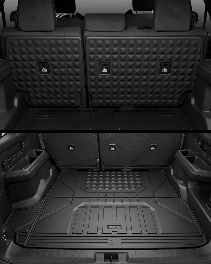 3W Floor Mats & Carpets for Toyota 4Runner 2025 2026 5 Seats(Not fit Hybrid), All Weather TPE Custom Fit Floor Liner & Trunk Mat & 2nd Row Under Seat Mat & Backrest Mat for 4 Runner Full Set