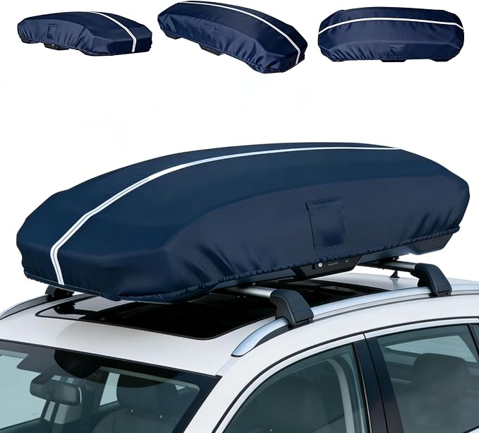 Roof Box Cover, Heavy-Duty 600D Oxford Fabric that is Waterproof, dustproof, UV-Resistant, and Scratch-Resistant, Roof Box Covers Universal Fit for Thule, Perflex, Yakima Brands. (69x35x17 inches)