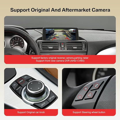 Linux CarPlay Retrofit Kit for BMW CIC System 1s 3s 5s 6s X1 X3 X5 X6 Z4,E60/E61/E81/E90/F07/F10/F11 2008-2012,E84/E71/F25/E70 2009-2013, Decoder Box, Support Android Auto, Mirrorlink, OEM Knobs & SWC