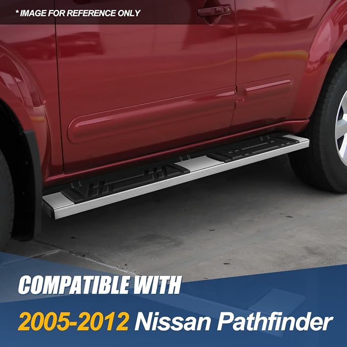 Auto Dynasty Running Boards Compatible with 2005-2012 Nissan Pathfinder, Stainless Steel Side Step Rail Nerf Bars, 6.5" x 73" Step Bars, Polished Chrome