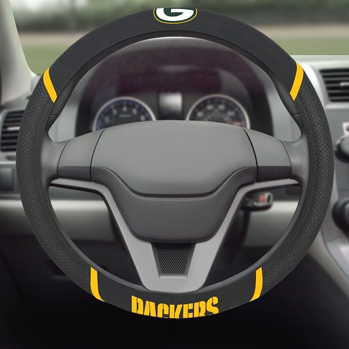 FANMATS NFL Unisex-Adult Embroidered Steering Wheel Cover