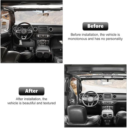 RT-TCZ Carbon Fiber Interior Trim Kit Cover Center Console Decoration Accessories Compatible with Jeep Wrangler JL JLU & Gladiator JT 2018-2023 23PCS