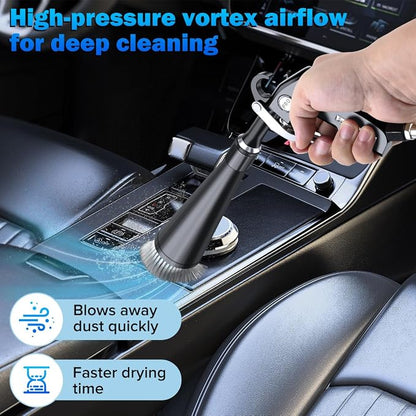 Dry Cleaning Gun,High-Pressure Air Blow Gun,Car Cleaning Gun,Air Nozzle Blow Gun, Car Air Blow Gun with 2 Nozzles,Works with Air Compressor and Quickly removes Surface Dirt and dust