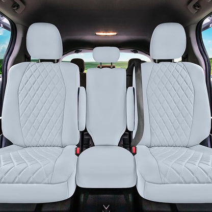 FH Group Custom Fit Car Seat Covers Specifically Made for Toyota Sienna 2011-2020, Car Seat Cover 2nd Row Set, 8 Seater Automotive Seat Covers in Solid Gray Neoprene, Waterproof and Washable