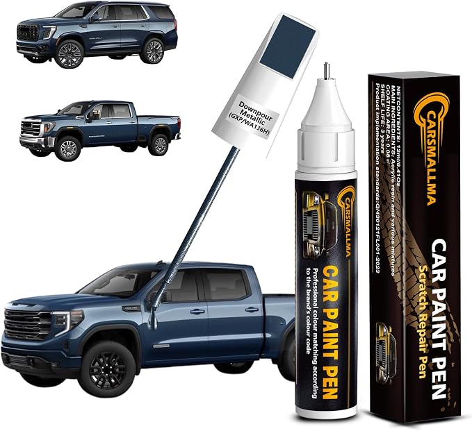 Downpour Metallic(GXP/WA136H) Car Touch Up Paint for GMC, Color Accurate Car Paint Scratch Repair Pen Kit Quick & Easy Fix Vehicle Chips and Automotive Nicks Scuff