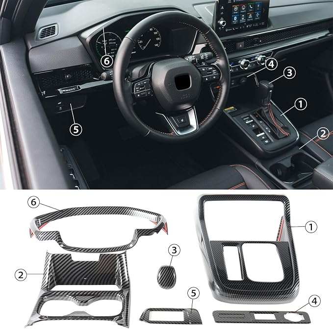 Interior Trim for Honda CRV 2023-2026 Gear Shift Panel with Dash Trim Headlight Switch Panel Cover