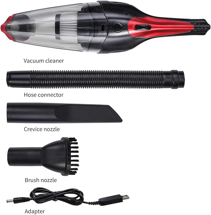 Fityou Handheld Vacuum Cleaner Cordless, Rechargeable (USB Charge), Powerful Suction Cleaner, Portable Hand Vacuum for Pet Hair Home and Car Cleaning, Wet & Dry