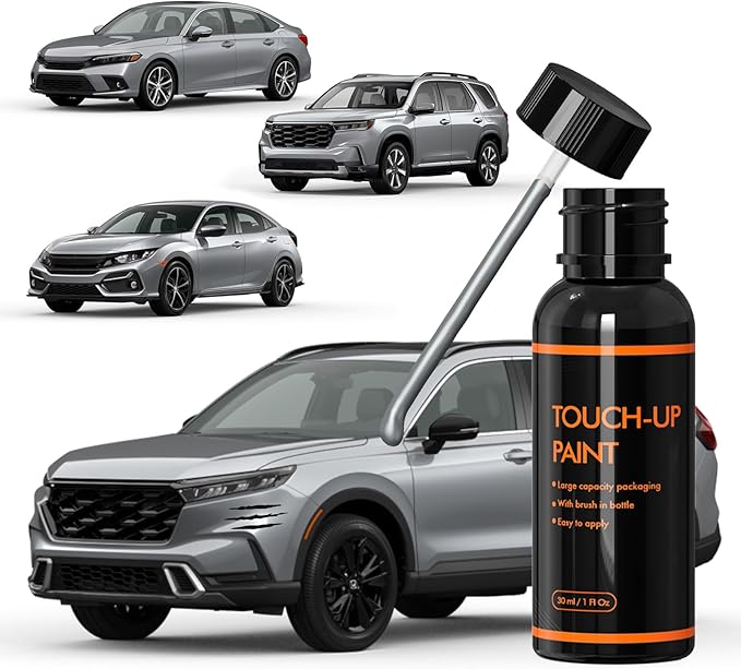 NH830M Lunar Silver Metallic Touch Up Paint for Honda, DIY Car Paint Scratch Repair Kit, Automotive Paints, Quick Easy Fix Scratch Repair for Civic/CR-V/Odyssey/Accord/Pilot/HR-V/Fit/Passport