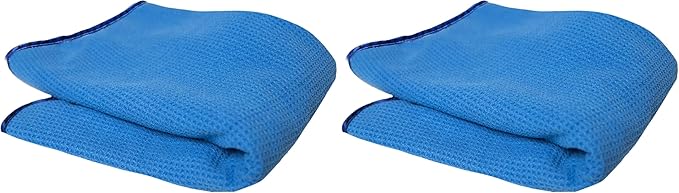 Chemical Guys Waffle Weave Glass and Microfiber Towel Blue 24"x 16" (Pack of 2)