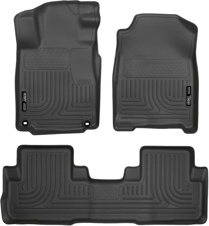 Husky Liners Weatherbeater Floor Mats | Fits 2015-2016 Honda CR-V | Front & 2nd Row, 3-pc Black - 98471