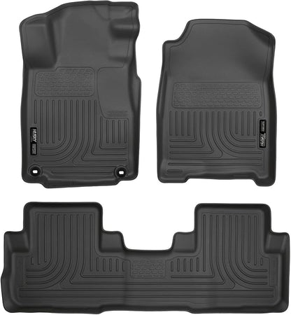 Husky Liners Weatherbeater Floor Mats | Fits 2015-2016 Honda CR-V | Front & 2nd Row, 3-pc Black - 98471