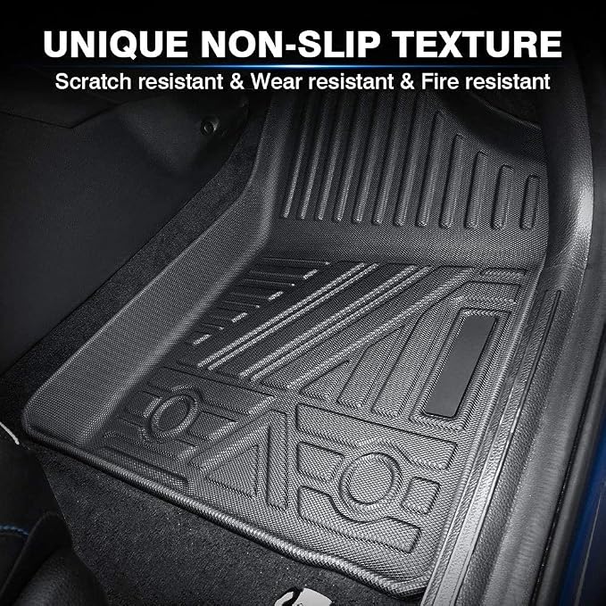 KUST Floor Mats for 2018-2022 Ford EcoSport Accessories, TPE Rubber All Weather Car Mats for EcoSport, Front Rear 2 Row Liners, High Edges, Non-Slip (US Model Only)