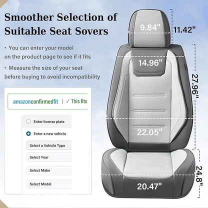 Coverado Car Seat Covers Full Set, Seat Covers for Cars, Front Seat Covers and Back Seat Cover Waterproof Leather Automotive Seat Cover, Universal Car Interior Protectors Cushion for Most Cars