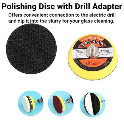 Windshield Scratch Remover Kit Glass Polishing Kit with Abrasive Discs and Felt Pads for Car Windscreen Rear Side Window Scratch Repair