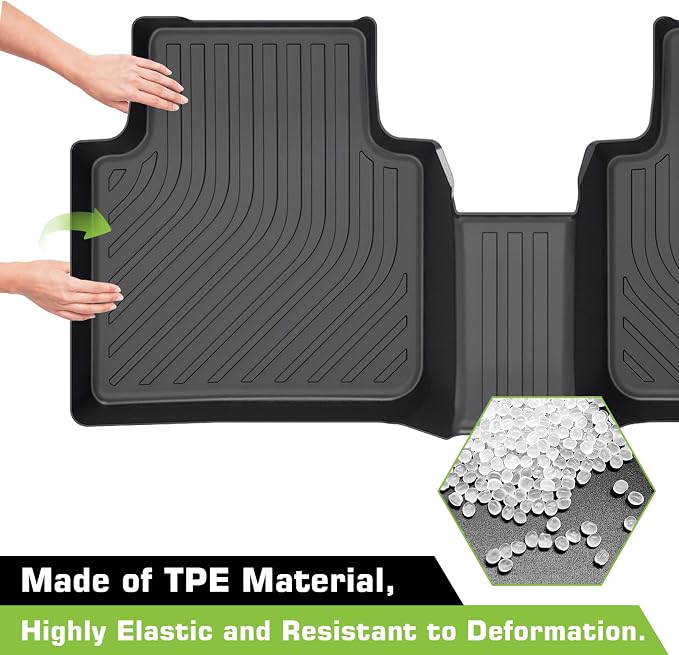 Floor Mats for VW Tiguan 2018-2024 (Only Fit for 5 Seats), TPE Waterproof Non-Slip All Weather Protection Custom, Floor Mats & Cargo Liner