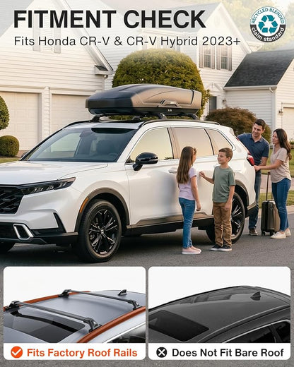 Aluminum Roof Rack Cross Bars with Lock Fit for Honda CRV CR-V 2023-2026, 330lbs Crossbars Anti-Wobble & Wind Noise Reduction Heavy Duty Cargo Carrier Accessories