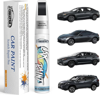 61K Dark Gray Metallic Touch Up Paint for Subaru, Color Exact Match Car Paint Scratch Repair Remover Pen Kit Quick & Easy Fix Vehicle Chips and Automotive Nicks Scuff