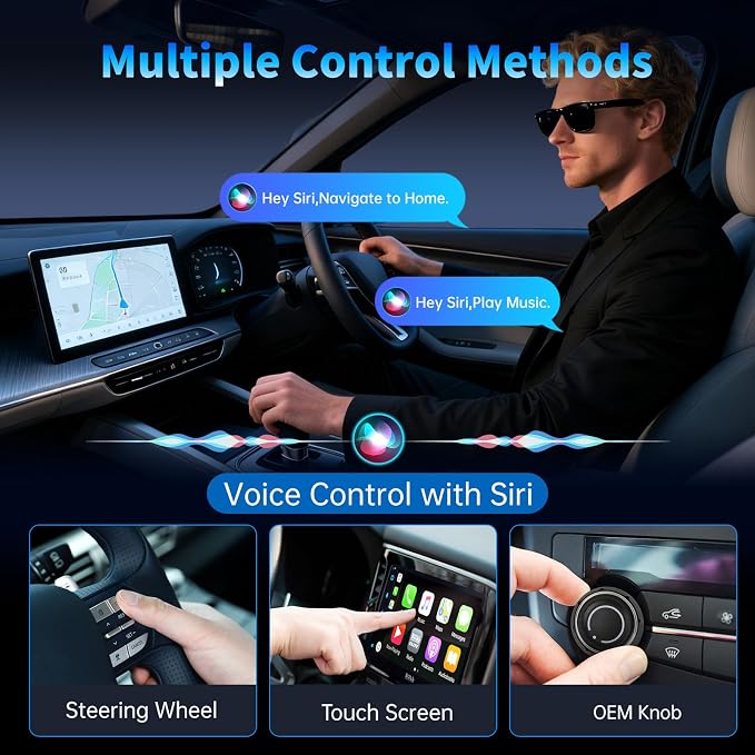 Wireless CarPlay Adapter for iPhone 2026 Upgrade - Plug & Play Convert Wired to Wireless Compatible with Cars 2016+, iOS 10+ (USB A/USB-C)