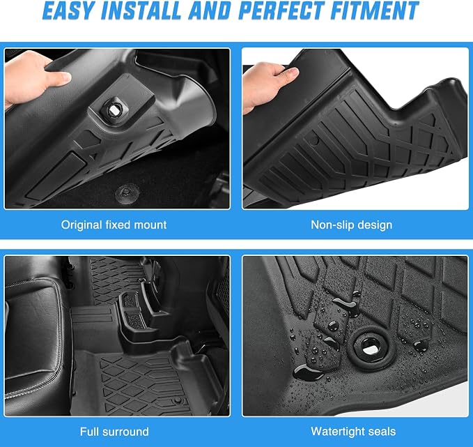 Nilight TPE Floor Mats for Acura MDX 2022 2023 2024 2025 2026 All Weather Custom Fit Heavy Duty Floor Liners