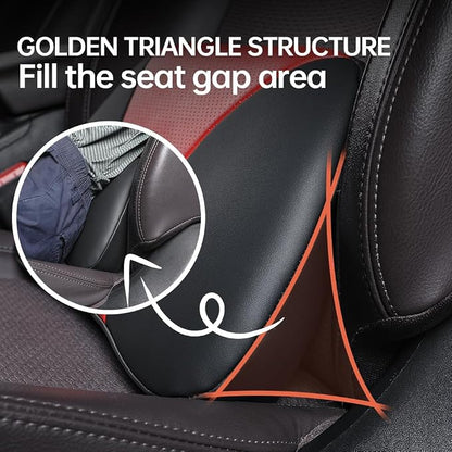 1p Memory Foam Lumbar Support Pillow for car Lower Back Pain Relief - Back Cushion for Driving, Chair Support for Car-Office Chair（Black&Red）