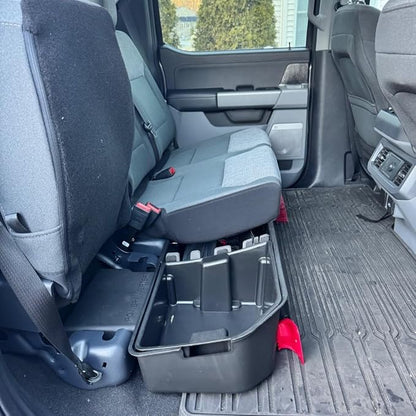 WHALEMOTOR Underseat Storage Compatible with Ford F150(2015-2026)&Super Duty(2017-2026) SuperCrew/Crew Cab, Upgraded Rear Under Seat Organizer Cargo Box for F-150 F250 F350 F450 F550