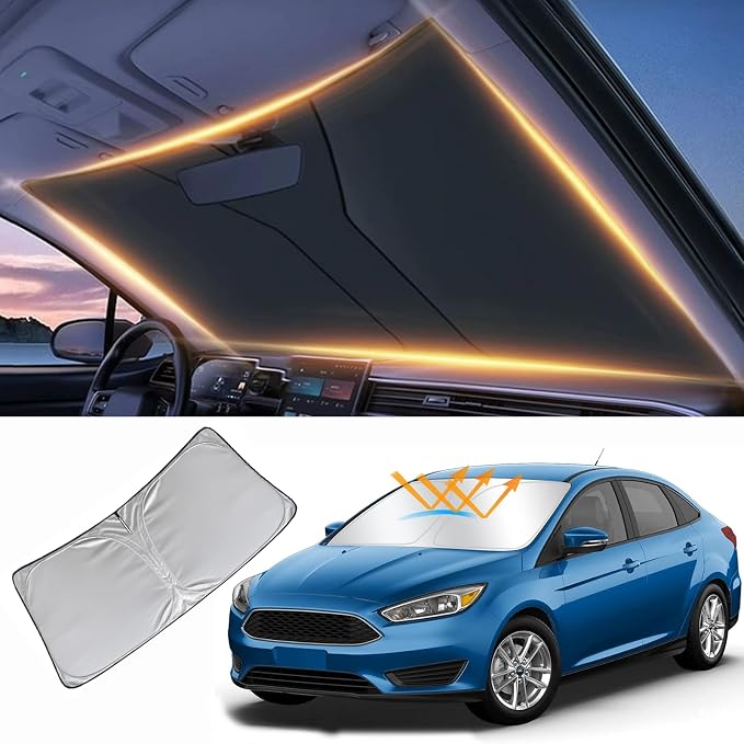 Windshield Sun Shade for Ford Focus Front Window Shades Cover for 2012-2024 2025 2026 Focus Windshield Sun Visor Protector Car Accessories