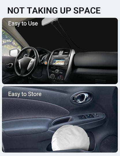 Proadsy 2026 Upgrade Front Windshield Sun Shade Foldable Sunshade Protector Custom Fit 2015-2019 Nissan Versa Sedan Accessories