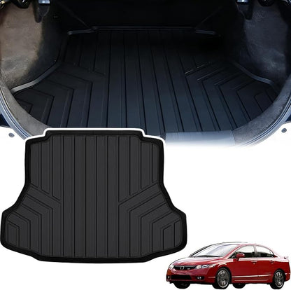 Cargo Mat for Honda Civic 2006 2007 2008 2009 2010 2011, All Weather TPE Custom Fit Easy Clean Car Trunk Mat for Honda Civic 2006-2011 Cargo Liner, Civic Cargo Accessories-Blac