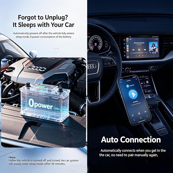 Bluetooth 5.0 Car Adapter for Audi with AMI Interface,Bluetooth aptX-HD Music Receiver,Compatible with Audi 3G AMI,2G AMI,VW MDI and Mercedes Media Interface