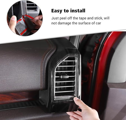 Voodonala for F-150 2015-2020 Center Console Interior Trim Cover Kits Compatible with Ford F150 2015-2020(Black Wood,9Pcs/Set) with Trailer Switch Model