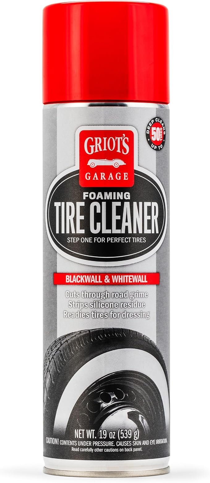 Griot's Garage Foaming Tire Cleaner, Removes Silicone Residue and Grime on Car, Truck, Motorcycle, and RV Tires, Safe for Whitewall Tires, 10952, 19oz