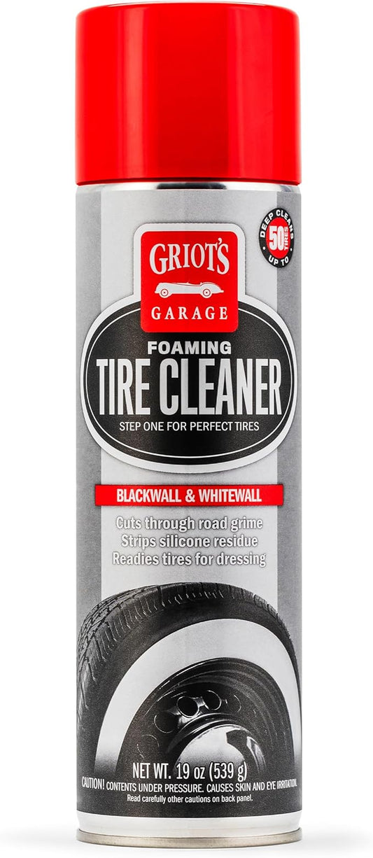 Griot's Garage Foaming Tire Cleaner, Removes Silicone Residue and Grime on Car, Truck, Motorcycle, and RV Tires, Safe for Whitewall Tires, 10952, 19oz