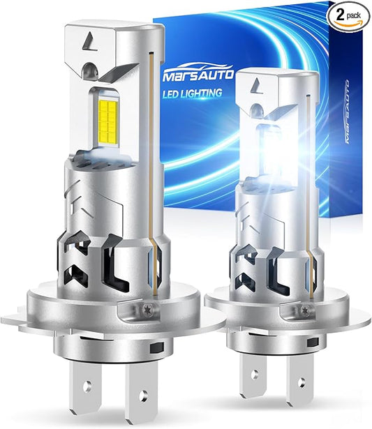 Marsauto - H7 led lights for car - High Performance Halogen Headlight Bulb, High Beam, Low Beam and Fog Replacement Bulb (Contains 2 Bulbs)