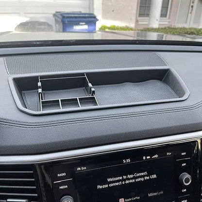EDBETOS Interior Dashboard Storage Box Organizer Holder Tray Compatible with Volkswagen Atlas 2018 2019 2020 2021 2022 2023 Dash Mounted Holders Accessories