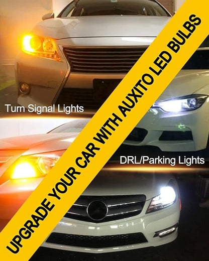 AUXITO 1157 Switchback LED Turn Signal Light Bulbs 2057 2357 7528 BAY15D P21/5W White/Amber Dual Color LED Bulbs with 3030SMD Chipsets for Turn Signal Blinker Parking Daytime Running Tail Lights