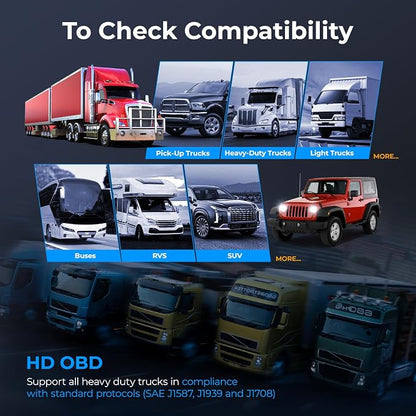 NEXAS NL102 Heavy Duty Truck Diagnostic Scanner for Diesel Trucks, HD Code Reader with Live Data & DTC Lookup, J1939/J1708 Truck Scan Tool for Cummins, Freightliner, Detroit, PACCAR, Class 4-8 Trucks