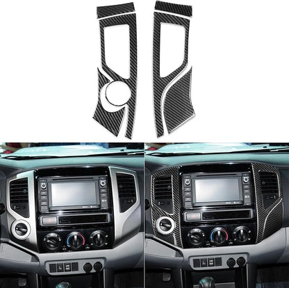 NVCNX Real Premium Carbon Fiber for Toyota 2nd Gen Tacoma Accessories 2012-2015 2013 2014 Car Dash Center Air Vent Panel Cover Interior Trim Thick Overlay Sticker Decal 6PCs - Style A