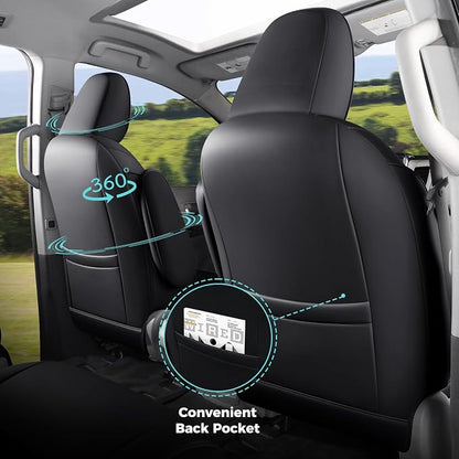 Customized for Toyota Sienna Seat Covers 2011-2020 Sienna 8 Seats 3 Row, Leather Car Seat Covers Waterproof Seat Covers Full Set for Cars, Car Seat Protectors, Airbag Compatible(Black)