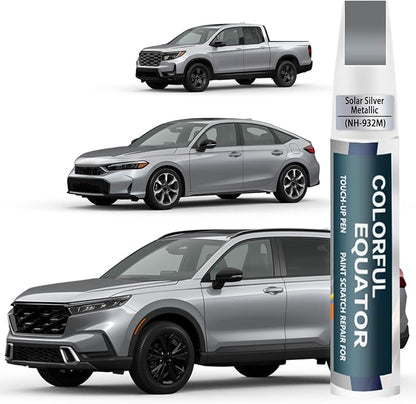 Solar Silver Metallic(NH-932M) Touch Up Paint Compatible with Honda, Car Paint Pen Scratch Repair Two-In-One Touch Up Paint, Premium Car Scratch Remover for Deep Scratches