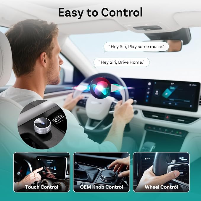 OTTOCAST Mini Tube 2026 Wireless CarPlay & Android Auto Adapter, 5GHz WiFi Auto Connect, Plug & Play for iPhone & Android, Stable Performance, Premium Aluminum Design