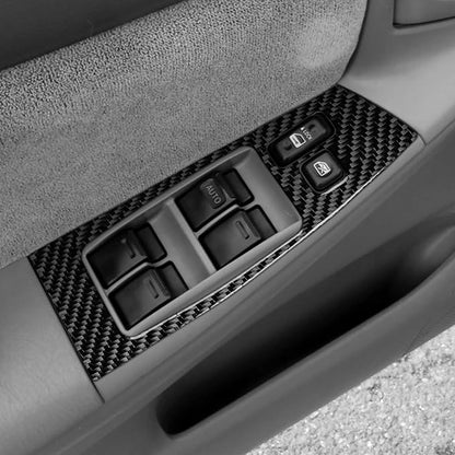 Black Real Carbon Fiber Accessories Car Window Lift Switch Panel Kit Cover Interior Trim Sticker Decal for Toyota Corolla CE LE S 2003 2004 2005 2006 2007 2008/XRS 2005-2006 Sedan 6PCS -A